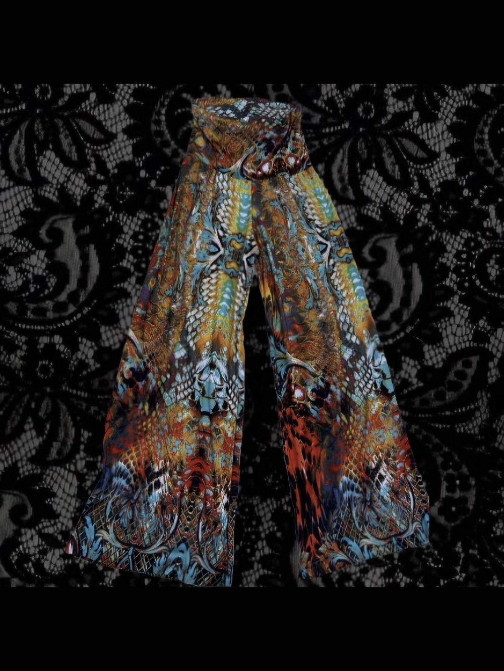ISO Multicolor Fold Over Palazzo Pants - Picture 2 of 4